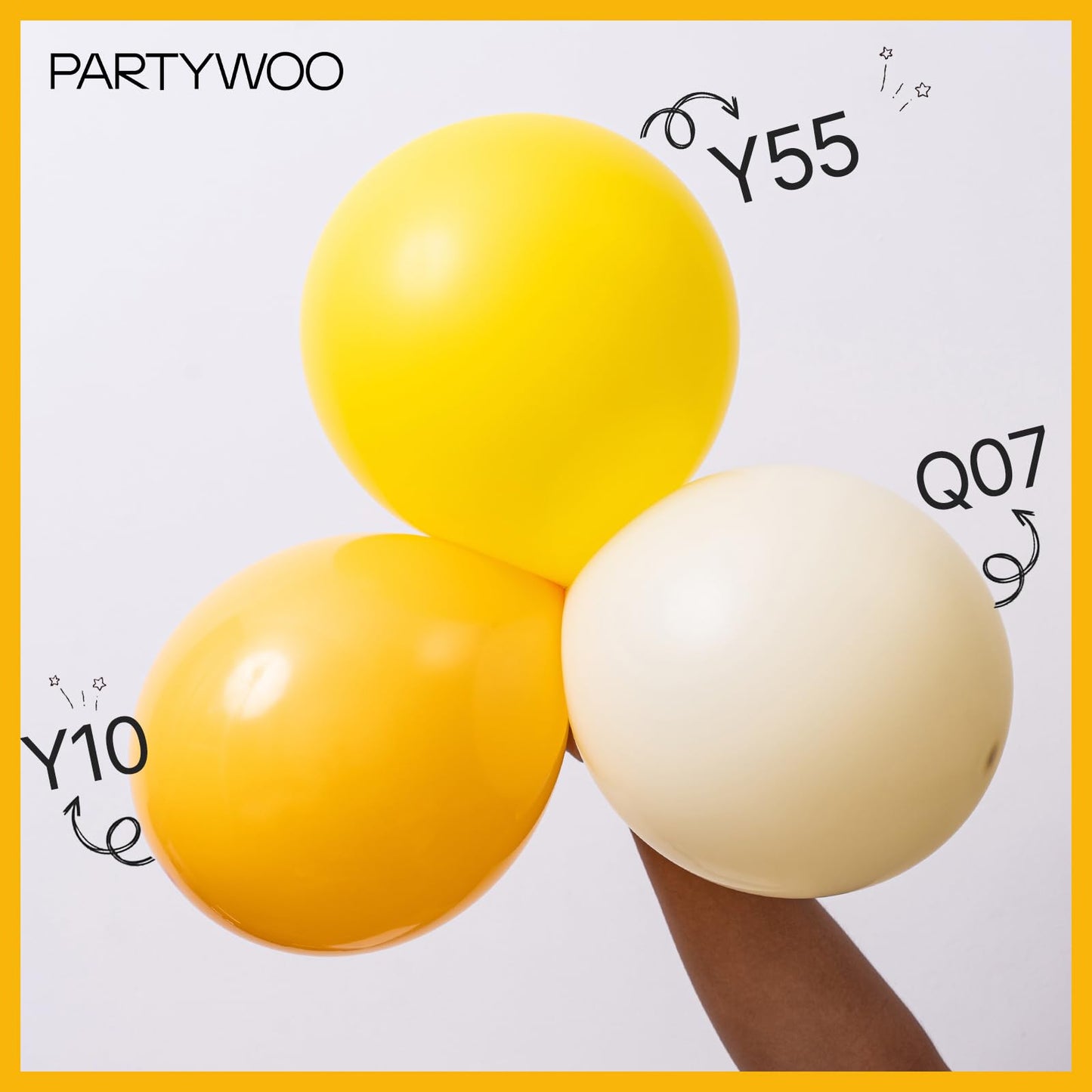 PartyWoo Mustard Yellow Balloons 100pcs Different Sizes of 18 12 10 5 Inch Yellow Fall Balloon Arch Kit for Birthday Engagement Baby Shower Bee Sunflower Little Cutie Party Decorations Yellow-Y10