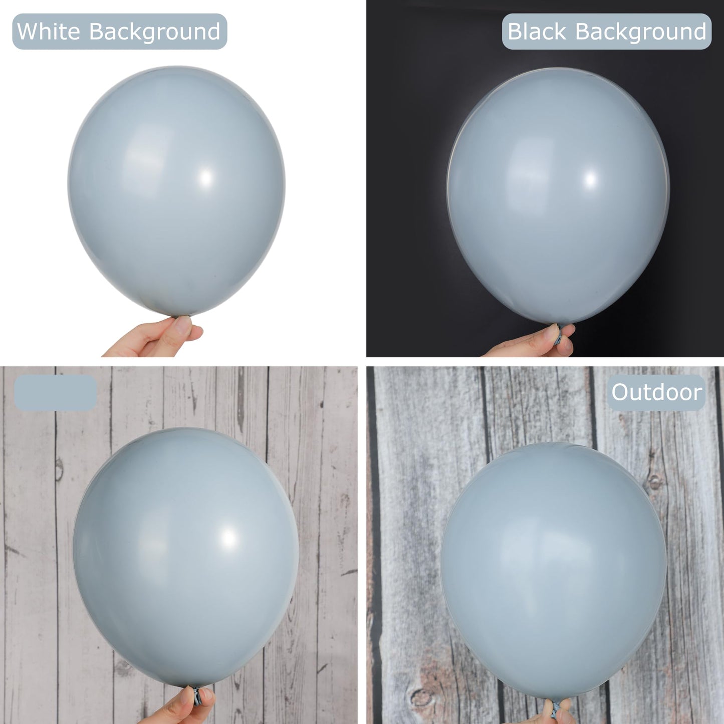 Ouddy Party 129Pcs Dusty Blue Balloons Different Sizes 18 12 10 5 Inch, 6Pcs 18” Matte Boho Slate Blue Balloon Arch Garland Kit, Latex Balloon for Birthday Bridal Shower Wedding Party Decorations