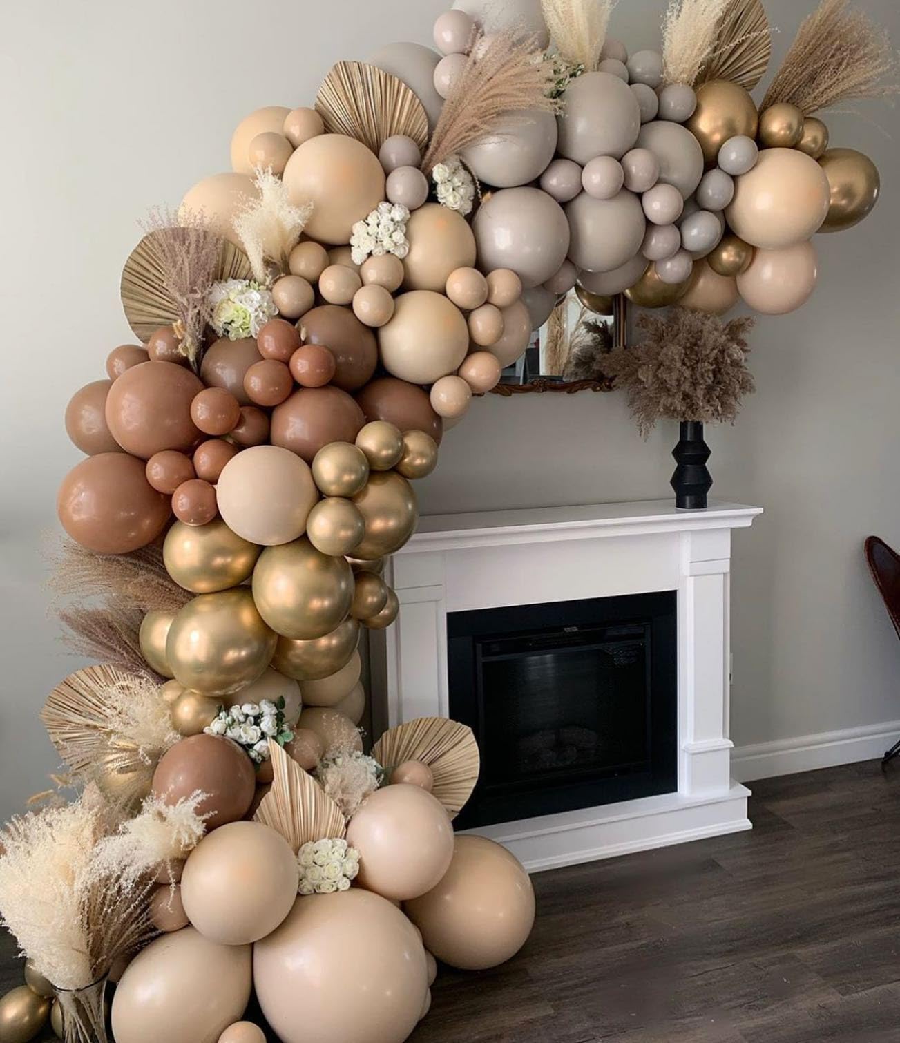 JZCZOEB Nude Beige Double Stuffed Balloons Different Size 115Pcs 5/10/12/18" Tan Apricot Nude Balloon Arch Garland kit for Boho Birthday Baby Shower Bridal Shower Gender Reveal Bear Neutral Party